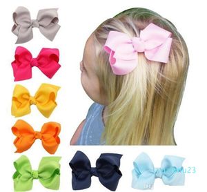 100 PCS Koreli 3 inç Grosgrain Şerit Kilitbows Bebek Kız Aksesuarları Klipli Butik Saç Yayları Saç Türleri Saç Bağları HD