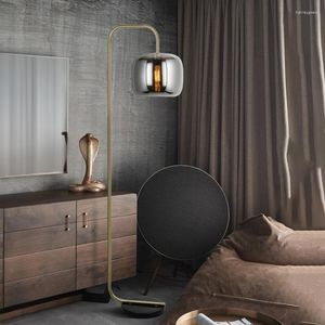 Lampy podłogowe Lampa LED Nowoczesna minimalistyczna sztuka Smoky szary szklany odcień Sofa Sofa łóżka nocna salon wystrój domu