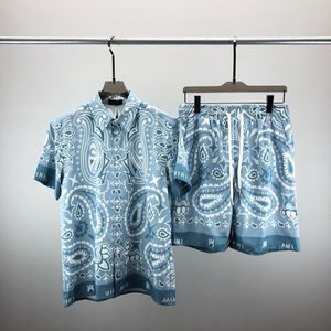 Erkekler Plus Tees Polos 2023 Yaz Yeni Moda Crew Boyun T Shirt Pamuk Kısa Kollu Gömlek Hawaii Plaj Baskı Baskı Şortları Spor Takım 6668