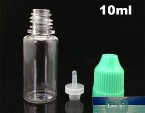 Botella de plástico eliquid 5ml 10ml 15ml 20ml 30ml PET Botellas a prueba de niños Puntas largas y delgadas DHL gratis