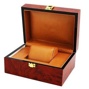 Luxury Cushion Interior Wooden Lock Clasp Solid Metal Jewelry Watch Storage Display Box Showcase Mens Gift282e