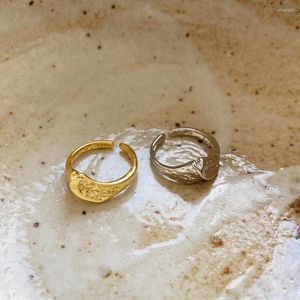 Klusterringar amaiyllis 925 sterling silver minimalistisk oregelbunden lava öppen ring justerbar personlighet pekfinger för kvinnliga smycken