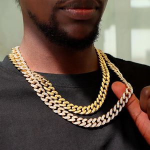 Kedjor Hip Hop Minimalist Miami Cuban Link Chain Halsband för män Kvinnor Bling Gold Color Chunky Metal Choker Halsband Lyxiga smycken