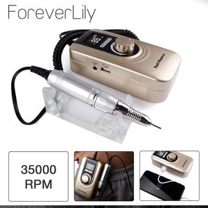 Nail Manicure Set 25W 35000RPM Rechargeable Multifunction Portable Strong Polishing Electric Drill Machine Pedicure Tools 230606
