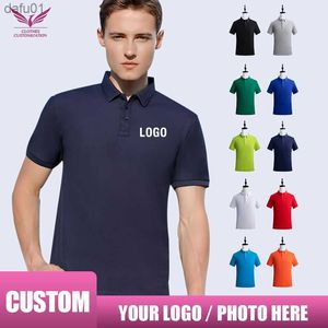 Personalização de personalidade camisa polo bordado personalizado camiseta masculina camisa polo respirável diy foto tops camiseta feminina l230520
