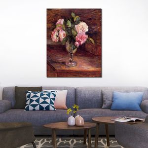 Rosor i en glashandgjord Camille Pissarro målning Landskap Impressionist Canvas Art för entrédekor