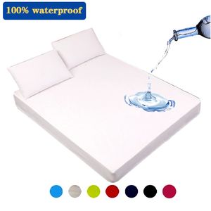 Mattress Pad 100% Waterproof Fitted Bed Sheet with Elastic Band Anti-slip Mattress Cover Mattress Protector for Single Double King Queen 230606