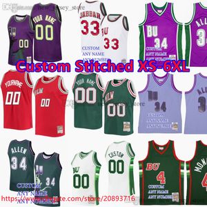 Custom XS-6XL TRANKBACK Basketball Rayallen Jersey Oscarrobertson juniorbridgeman Sidneymoncrief Jonmcglocklin Boblanier Brianwinters Michaelredd