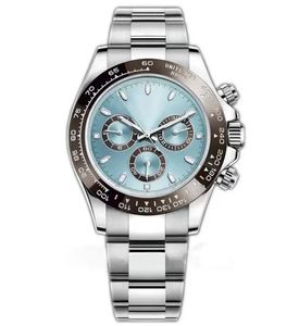 Herrenuhren, automatisches mechanisches Saphirglas, 40 mm, Edelstahl, mit himmelblauem Zifferblatt, solider Schließe, Montre de Luxe, super leuchtendes Uhrwerk, Armbanduhr 27, Stil -27