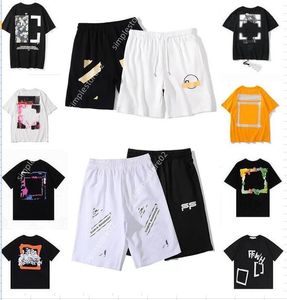 Summer Fashion Offes Shorts Loose Men's Brand Luxury Designer Casual Sports Pants Arrow Printed Reflective Stripe Short Black Gym Sweatpants Women Capris 45np