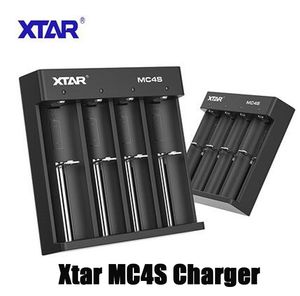 Original XTAR MC4S Cargador de batería inteligente universal inteligente Baterías de litio 4 ranuras USB Tipo C Carga rápida para Li-ion Ni-MH Ni-Cd 18650 21700 26650 VS VC4SL