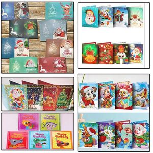 Stitch Hot Sale Diy Diamond Painting Card Shiny Special Embroidery Kits Christmas Greeting Cards Santa Claus Merry Christmas