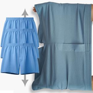 Conjunto de 3 cuecas boxer sem etiqueta cuecas masculinas de algodão cuecas de cor sólida calções de treino de musculação confortáveis