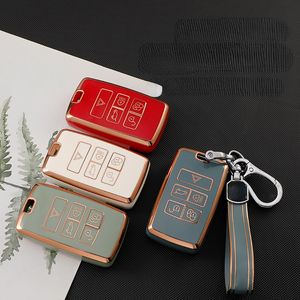 Plating TPU Car Key Case Cover Ring For Land Rover Range Rover Discovery 5 Sport For JAGUAR XE XF XJ F E-Pace F-Pace Accessories