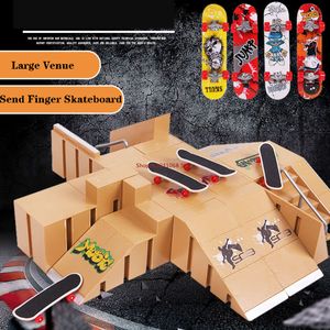 Novidade jogos dedo skates skate parque rampa peças para prática técnica baralho crianças conjunto de presente brinquedos dedo 230606