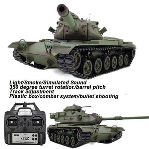 Electric RC Car Remote Control Heavy Tank M60A3 MK5 M60A1 RC Battle War Military Vehicle Smoke Shooting Sound Effect Collection Entry Level 230607