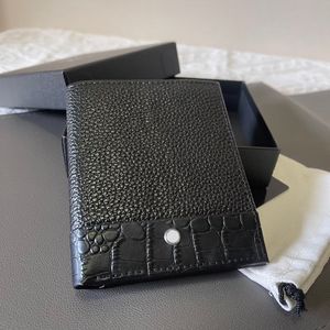 مصمم فاخر محفظة قصيرة للرجال بطاقة البطاقة ألمانيا محفظة أسود جلدي مع مربع جيد الجودة