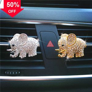 Bling Car Accessories Aroma Vent Clip Car Smell Car Perfume Air freshener In Car Ornaments Diamond Elephant Auto Interior Decor
