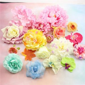 Decorative Flowers Wedding Decoration DIY Handmade Headdress Hat Flower Rose Simulation Cloth Fake Pography Po Props