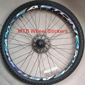 Bike Groupsets 2Wheels/set Mountain Bike 26 27.5 29 inch wheel Stickers Bicycle Wheel Rim Reflective stickers Bike Decals Wheel Decoration Film 230606