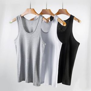 Summer New Tops Roupa Masculina Tank Tops Preto Branco Cinza Singlets Sem Mangas Fitness Masculino Colete Colete Musculação Casual