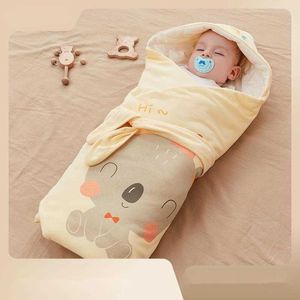 Bazai Rabbit Noworodek Wrap Sweaddling Pure Cotton All Seasons Universal Autumn and Winter Boint Baby Noving Quilt