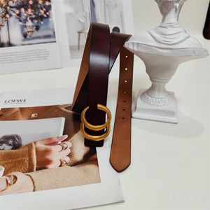 Party Luxury Belt Leather Designer Belt för Man Belt Woman Smooth Cinture Plated Gold Double Letter Buckle Dainty Girl Grageful Waistband Unisex Lady Belt Nice F23