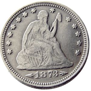 US 1873 Frecce P / CC Seduta Liberty Quater Dollar Moneta copia placcata argento