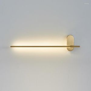 Настенная лампа ванная комната винтажная медная золотая световая простая линейная зеркала светодиодная гостиная