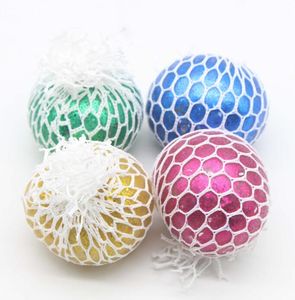Decompression Toy Mesh Squishy Balls Anti Squeeze Grape With Water Beads Sensory Fidget For Anxiety Relief Children And Adts 6Cm Ran Otl1A