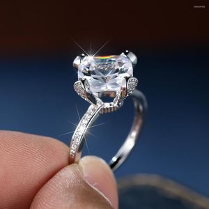 Wedding Rings Cushion Cut Big Geometric Square For Women Silver Color White Zircon Stone Bands Bridal Engagement Ring Jewelry CZ