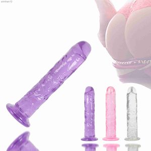 Erotic Soft Jelly Dildo Anal Butt Plug Pene realistico Forte ventosa Dick Toy per adulti Orgasmo del punto G Giocattoli del sesso per donna L230518