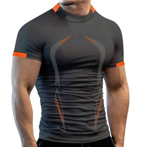 T-shirt da uomo Fitness T-shirt da palestra Uomo Camicia da corsa ad asciugatura rapida Camicia sportiva da compressione Uomo Palestra Allenamento Sport T-shirt estiva manica corta Uomo 230607