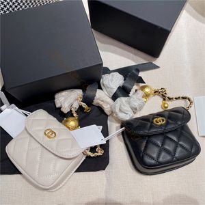 Luxury Designer Card Holder Woman Classics Coin Purses Top Quality Chain Shoulder Påsar äkta läderkopplingsväskor Totes Plånbok Original Box