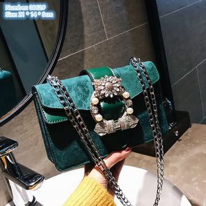 Factory wholesale ladies shoulder bags 3 colors sweet buckle studded handbag flip frosted chain bag thickened stereotypes leather mobile phone coin purse 862#