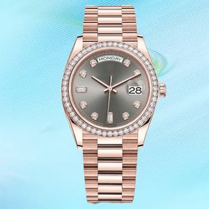 Roex Watch Woman 시계 럭셔리 벨트 다이아몬드 Montre 자동 41mm 36mm 기계 904L 풀 스테인레스 스틸 베젤 방수 발광 골드 시계 방수 선물