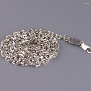 Catene S925 catena d'argento all'ingrosso chiusura a moschettone tailandese retrò 0 parola moda per uomo e donna con collana