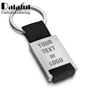 Key Rings Personalized Keychains for Men Women Custom Stainless Steel Rope Engrave Date Name Keyring Gift Boyfriend Father K408 230606