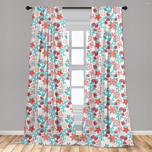 Curtain Floral Window Curtains Flowers Ladybugs Butterflies Strawberries Playroom Lightweight Decorative