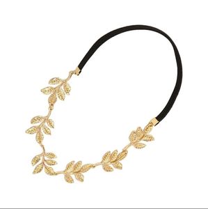 lady gold Olive leaf headband head piece chain leaves golden elastic band head band Headbands Hair Accessories