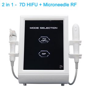 Equipo de belleza multifuncional 2 en 1 7D HIFU RF Microneedling Cuidado facial ultrasónico Reafirmante corporal Máquina antiarrugas Adelgazante Dispositivo de tratamiento del acné antienvejecimiento