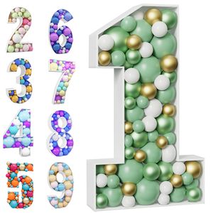 Other Event Party Supplies 73cm Digital Mosaic Balloon Frame Numbers 1 2 3 Balloon Filled Box DIY Kids Adult Birthday Party Wedding Baby Shower Decoration 230606