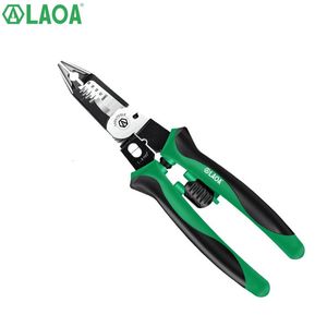 Pliers LAOA Multifunctional Electrician Pliers Long Nose Pliers Professional Wire Stripper Cable Cutter Terminal Crimping Hand Tools 230606