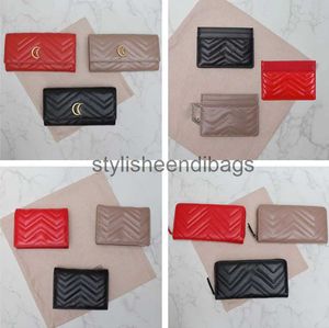 Luxury Wallets Marmont Long Zip Wallets Short Card Holder Women Real Leather Purse Business Phone Holders Coin Pocket Embroidery on the back