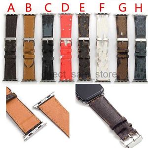 Luxury Apple Watch Band 38 40 41 42 44 45 49 mm Flower Leather Watchs Strap Wristband For Iwatch 8 7 6 5 4 SE Designer Watchbands accessories