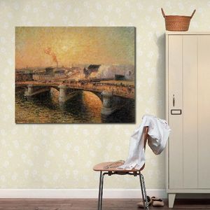 Ручная холст искусство, Pont Boieldieu Rouen Camille Pissarro Paint