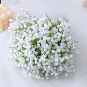 Dekorativa blommor 20 cm Vit Gypsophila Artificial Wedding Diy Bouquet Decoration Arrangement Plast Bebis Breat Fake FLOMER HEM DECED