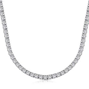 Iced Out 2mm 3mm 4mm Custom Cubic Zirconia Cz 925 Sterling Silver Vvs Diamond Baguette Tennis Chain Necklace