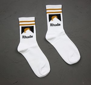 SOS MEN RHUDE SOS CALCETINES مصممة مصممة فاخرة عالية الجودة من القطن النقي للعلامة التجارية التمثيلية مزيل العرق مزيل العرق امتصاص العرق دعنا في الهواء 388