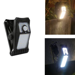 Luzes solares de 45 LEDs Luzes de sensor de movimento de clipe externo 3 modos 3 formas de montagem IP65 luz de segurança sem fio à prova d'água para cerca, deck, parede, garagem, pátio